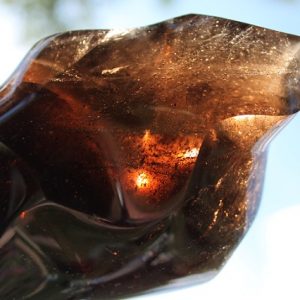 smokey quartz gemstone flame ethically sourced